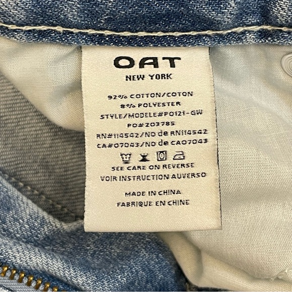 OAT New York High Rise Wide Leg Light Wash Cloud Luxe Denim Jeans - Picture 5 of 12